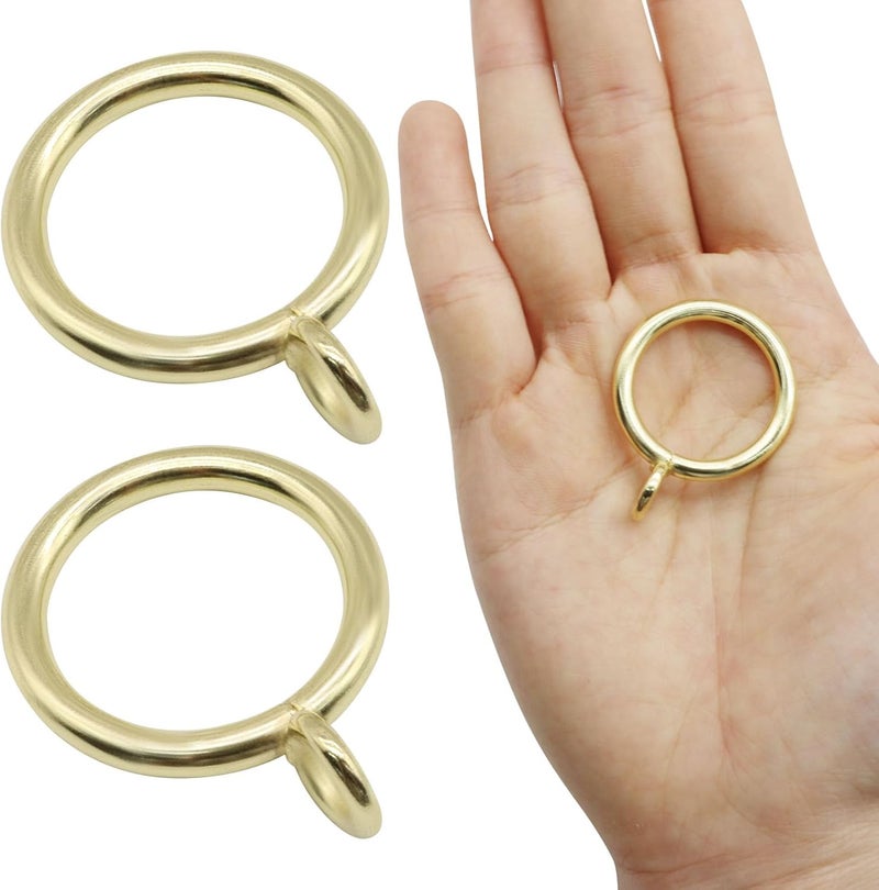Bivethoi 28 Pack Metal Curtain Rings, with Eyelets Curtain Rings 1 Inch Inner Diameter Drapery Rings, Gold Curtain Rings for Curtain Rods - Image 5